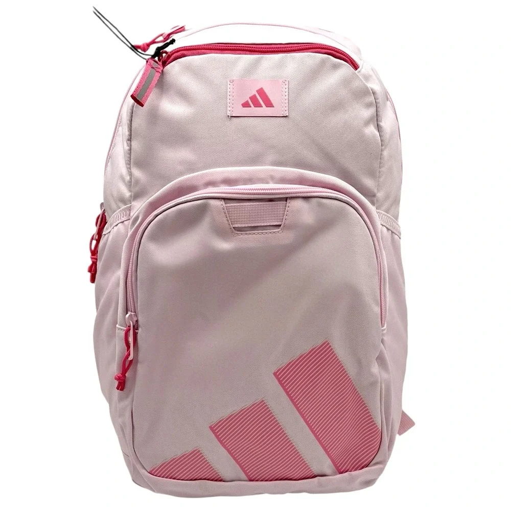 Adidas Girls School Midway Backpack Clear Pink Fits 15" Laptop 18X16X7 - Picture 2 of 12
